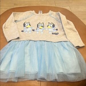 Bluey Gray and Blue Tulle Dress - 5T